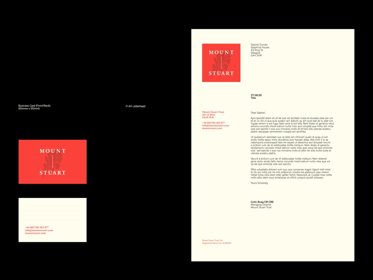 Mockups of Digital elements for Mount Stuart.